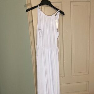 White Halter top causal dress